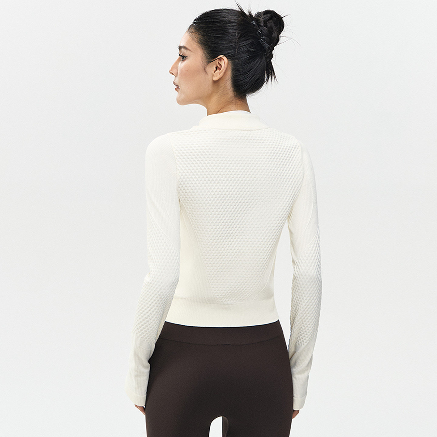 DCW普拉提瑜伽外套女紧身显瘦立领短款健身长袖跑步训练运动上衣,淘宝优惠券,粉丝福利购,淘宝优惠卷