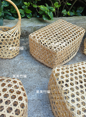 纯手工竹编之实用大中小端午送礼包装篮插花篮水果篮装饰摆盘点缀