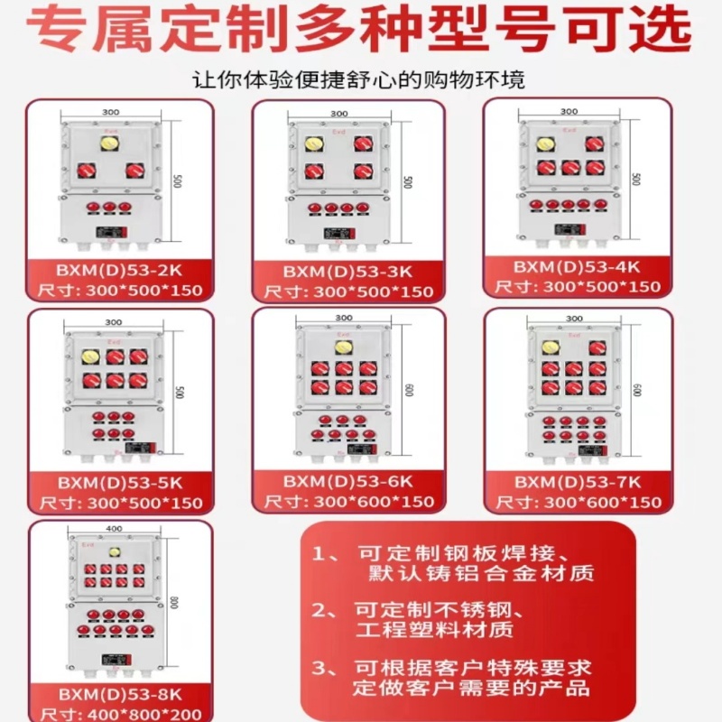 防爆配电箱专用不锈钢照明配电箱动力检修电源插座开关接线盒空箱 - 图0