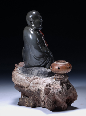 寿山石高山石 《静坐罗汉》金石篆刻 雕刻小摆件 工艺品 送礼佳品