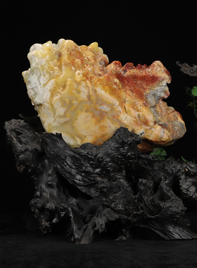 《踏雪寻梅》福州寿山老性三彩芙蓉石 家居办公装饰 礼品工艺品