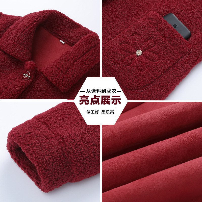 新款中老年女装冬装颗粒绒冬季上衣 宝铃兰中老年女装