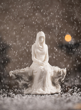 冰雕雪女创意陶瓷摆件仕女禅意家居客厅玄关酒柜博古架装饰艺术品