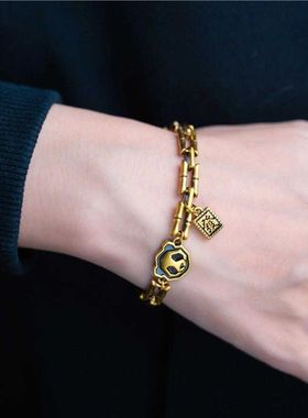 好运扑克5D同花顺戒指海豚送礼物复古黑金色工艺指环个性时尚潮