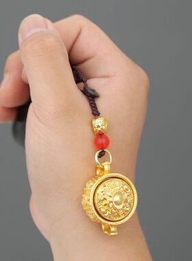 十二生肖聚宝盆转转挂件手把件时来韵转汽车钥匙扣吊坠挂饰