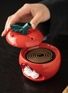 一鹿平安陶瓷盘香炉家用室内沉香檀香香薰炉禅意茶室茶桌熏香摆件