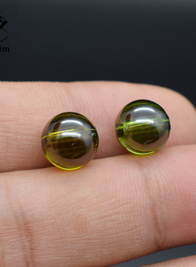 橄榄绿色圆珠打孔穿孔珠