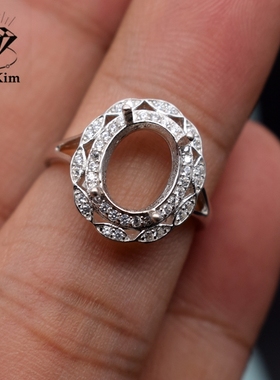 镀白金925银蛋形瑞丽风礼物戒指