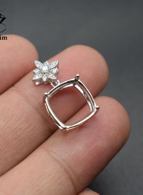 枕形吊坠银托空托肥正方吊坠