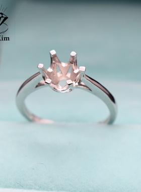 925纯银圆钻克拉宝石未镶嵌戒指