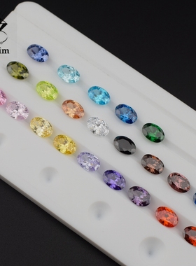 彩色蛋形锆石裸石首饰镶嵌配石