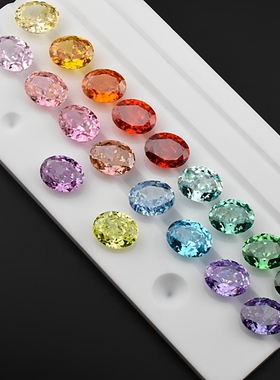 冰花切尖底钻蛋形椭圆形宝石裸石