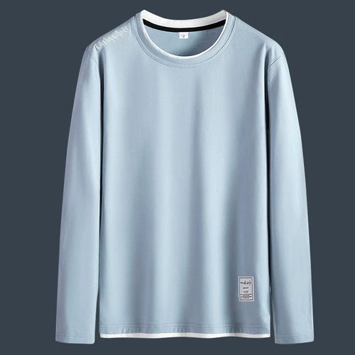 Хлопковый комплект, осенний лонгслив, базовая рубашка для пожилых людей, для среднего возраста