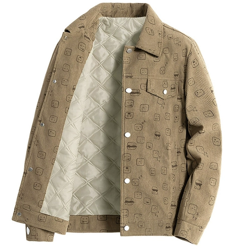 Вельветовая демисезонная стеганая весенняя трендовая куртка для отдыха, увеличенная толщина