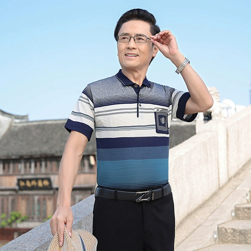 Элитная базовая летняя футболка polo, тонкая футболка с коротким рукавом, для мужчины среднего возраста