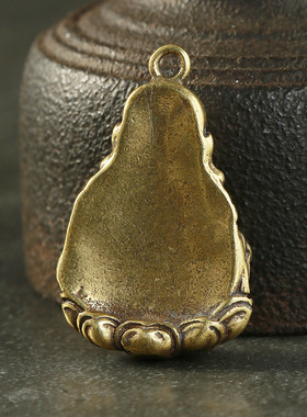 丛林豹铜器，黄铜铸造，弥勒佛钥