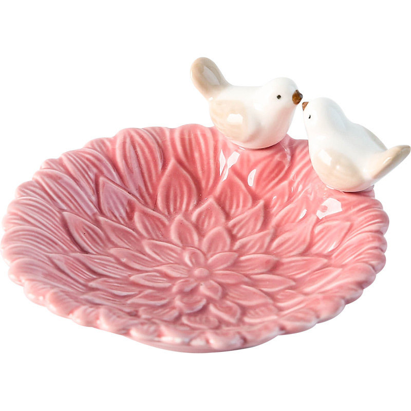 北欧ins风首饰收纳盘珠宝展示架可爱小鸟陶瓷托盘饰品摆件点心盘,淘宝优惠券,粉丝福利购,淘宝优惠卷