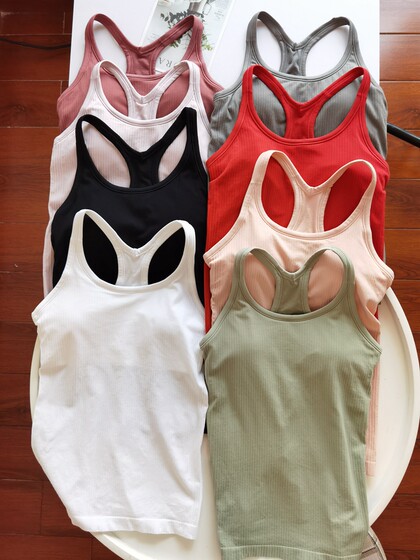 Quick-drying long lulu seamless racer summer sports vest