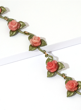 手链欧美日韩绿色叶子花卉烤漆