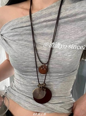 波西米亚复古流苏项链名族风小众2025款蝴蝶吊坠毛衣链捕梦网项链