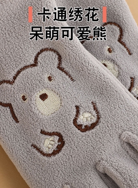 儿童手套秋冬季加绒保暖防风防寒男女童户外骑车小学生防冻五指套