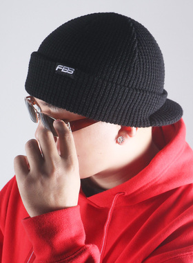 FBSBRAND美式复古带檐毛线帽