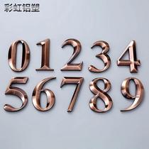 ABS Metal Texture Digital Number Plate 7cm Stereo Gate License Plate Number House Number Plate Guesthouse Doorplate Customised