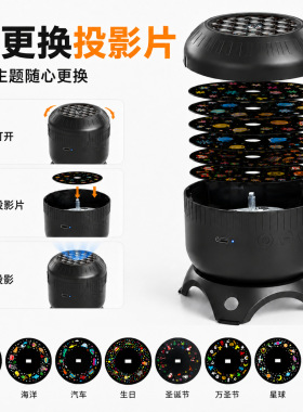 海洋世界投影灯万圣圣诞旋转图案