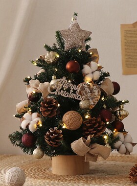 christmas tree迷你仿真圣诞树桌面新款套餐环保PVC发光圣诞节树