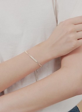 周生生丝锻合金黑钻石手链