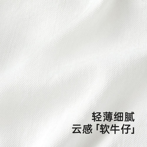 英氏儿童牛仔裤夏季薄款女宝宝休闲透气宽松短裤女童裤子 - 图0