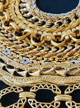 中古18kgp金项链喜平链朋克