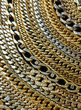 日本18kgp包金喜平链男女项链