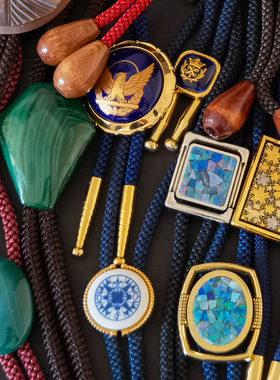 玛瑙波洛领带男士古着领带中古