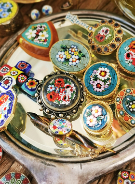 中古vintage意大利马赛克首饰品