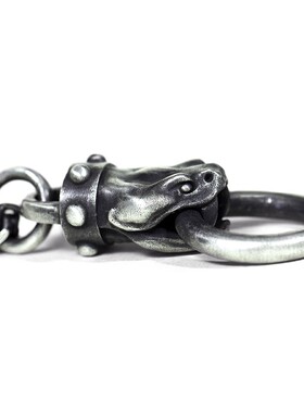 白木黑冰原创手工蛇头百搭银饰