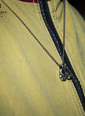 猫爪吊坠原创项链暗黑做旧纯银