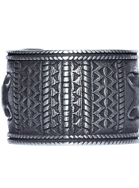 白木黑冰原创设计宽面情侣对戒