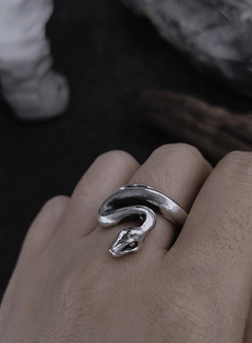 原创手工银饰文艺暗黑做旧戒指