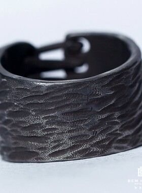 原创银饰手工戒指肌理