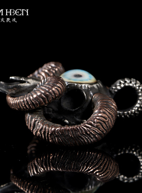 白木黑冰原创设计925银饰恶魔撒旦天使吊坠个性酷潮男女情侣项链