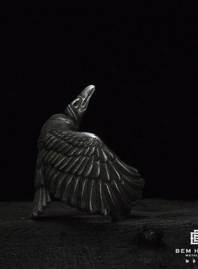 原创手工银饰朋克戒指