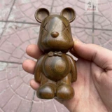 Резной мультяшный декор из зеленого сандала из сандалового дерева из натурального дерева для гостиной, фигурка, ручка, украшение в руку