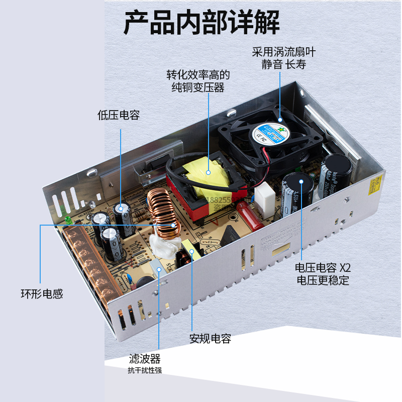 新款明伟开关电源24VNES/S-350w500-24V15A变压器220转12伏5直流4 - 图2