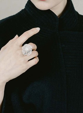 NISHINE/倪上设计原创设计师首饰风荷系列风荷珍珠圆戒指