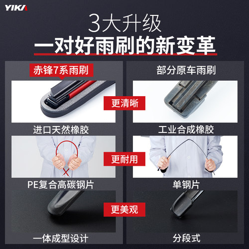 逸卡适用长城哈弗H6雨刮器H2s原装H1H5H7M1M4腾翼C30无骨雨刷器片 - 图1
