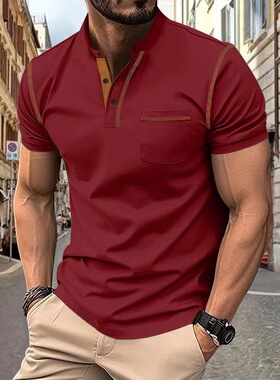 men's Short sleeved T-shirt quick drying casual polo shirt