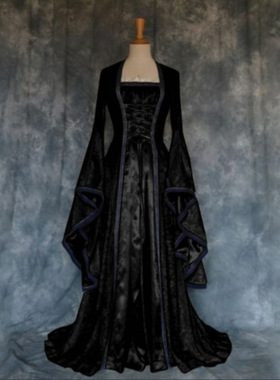Halloween Women's Dress Medieval Art Retro Dress中世纪连衣裙