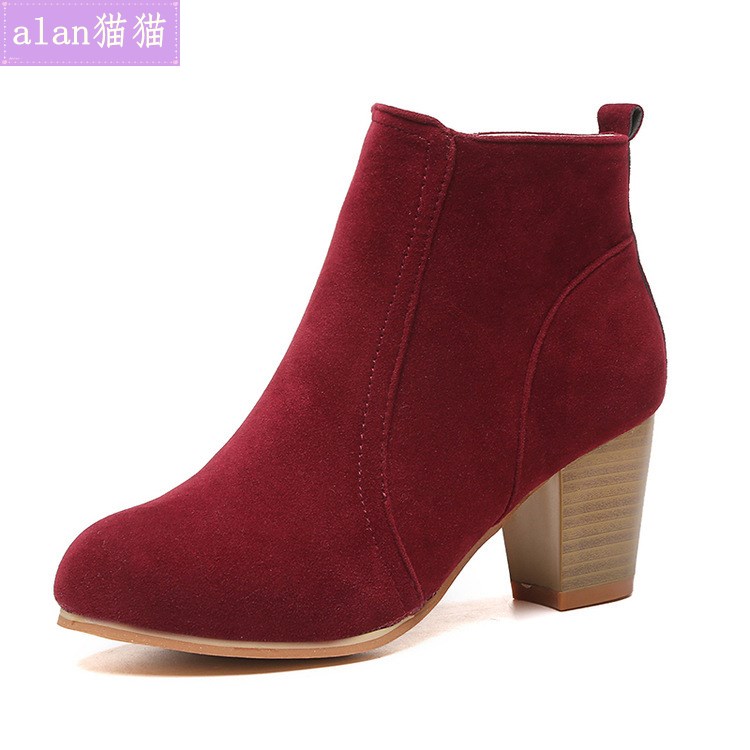 马丁靴高跟女短靴women ankle  boots winter shoes martin boots - 图3