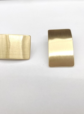 金属欧美拉丝金色几何夸张耳钉潮